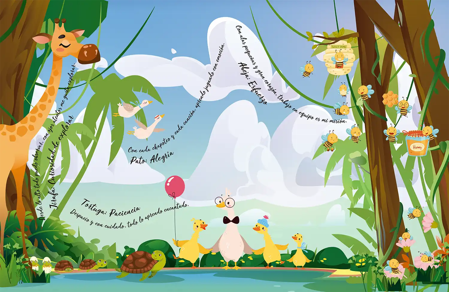 mural tropical pasillo 2